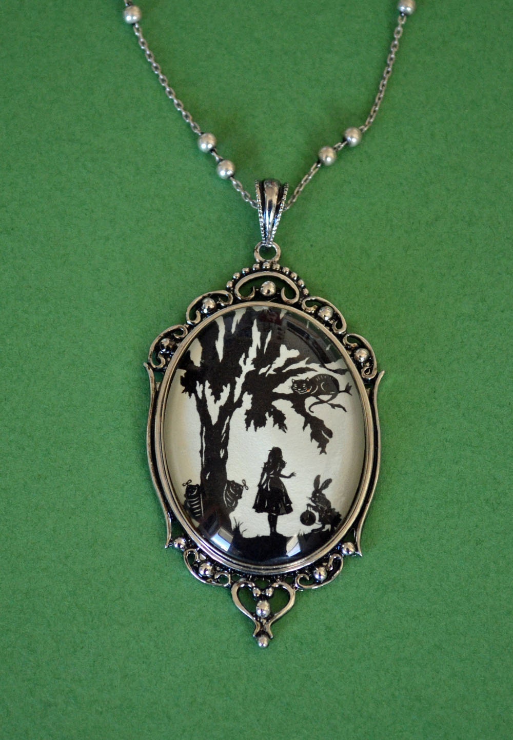 Alice in Wonderland Necklace, pendant on chain