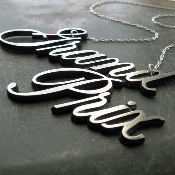 sweet 70's GRAND PRIX necklace - vintage auto