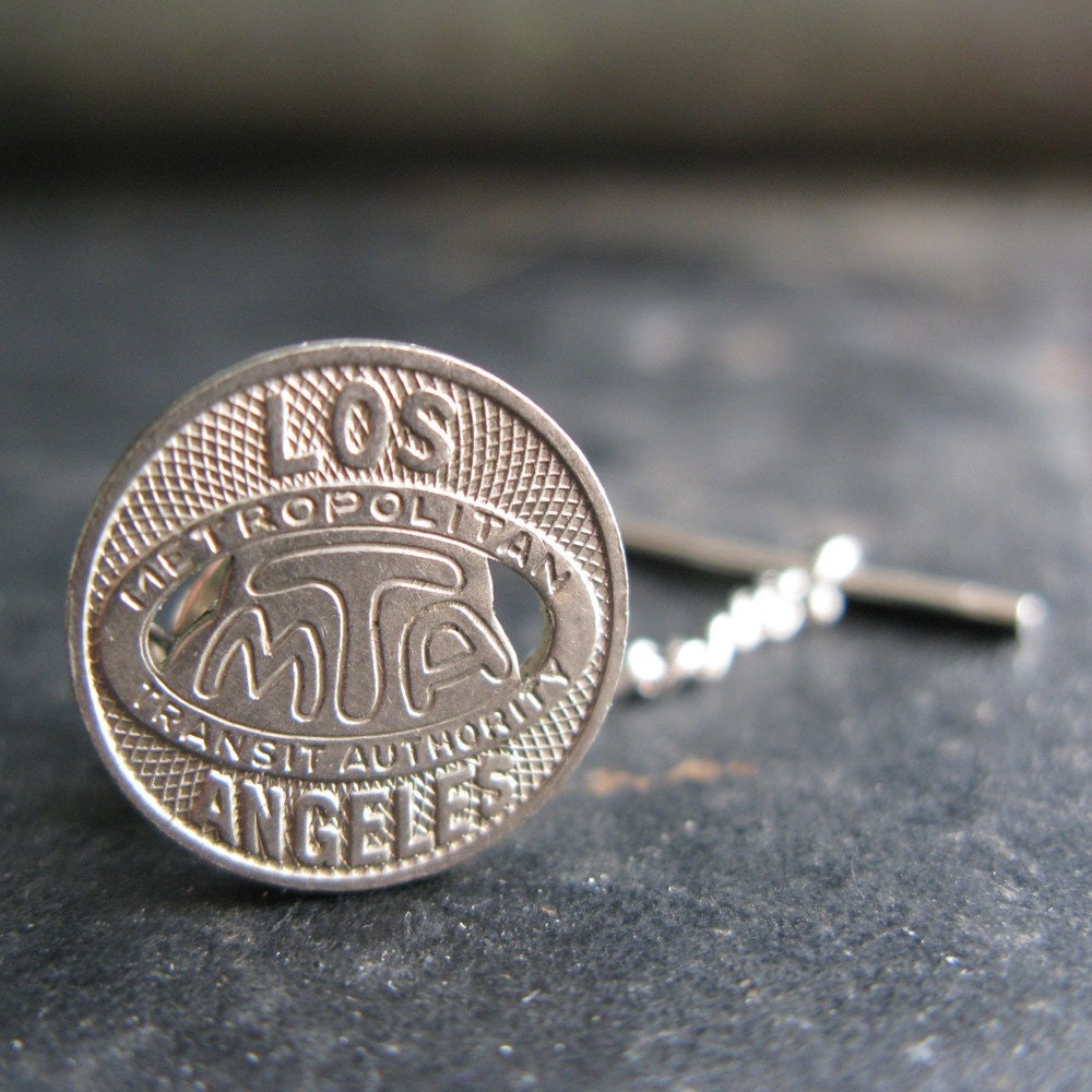 vintage LOS ANGELES transit tie tack -1950's