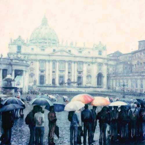 Rome in the Rain - Polaroid Painting