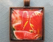 Red Tulip Pendant - Photo Pendant - Polaroid Pendant
