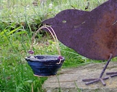 Ceramic Coiled Basket with Amethyst