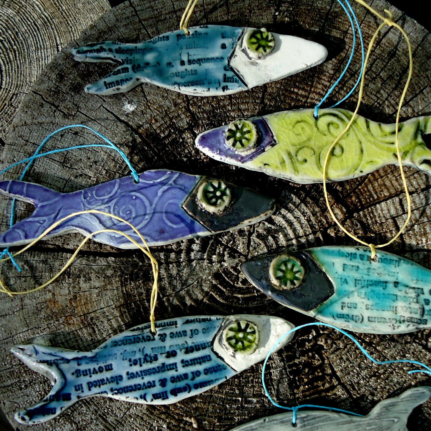 Merry Minnows Clay Fish Ornaments