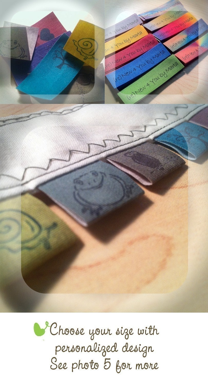 Personalized Labels Custom Cotton Fabric - Tags Sew On