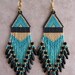 Seed Bead Beadwoven Earrings - Teal/Minty Aqua - Free Shipping