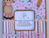 Cowgirl Horse Picture Photo Frame Scrapbook Paper Piecing Embellished Art Keepsake Room Decor