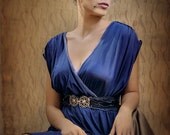 New Year Special  evening dress in violet blue inspired by ancient Rome