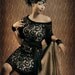 KIMONO Evening vintage inspired little black lace dress