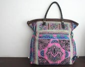 Oversized tote - Ethnic / Hip / Tribal / Hmong / Miao / Bohemian Tote - 597