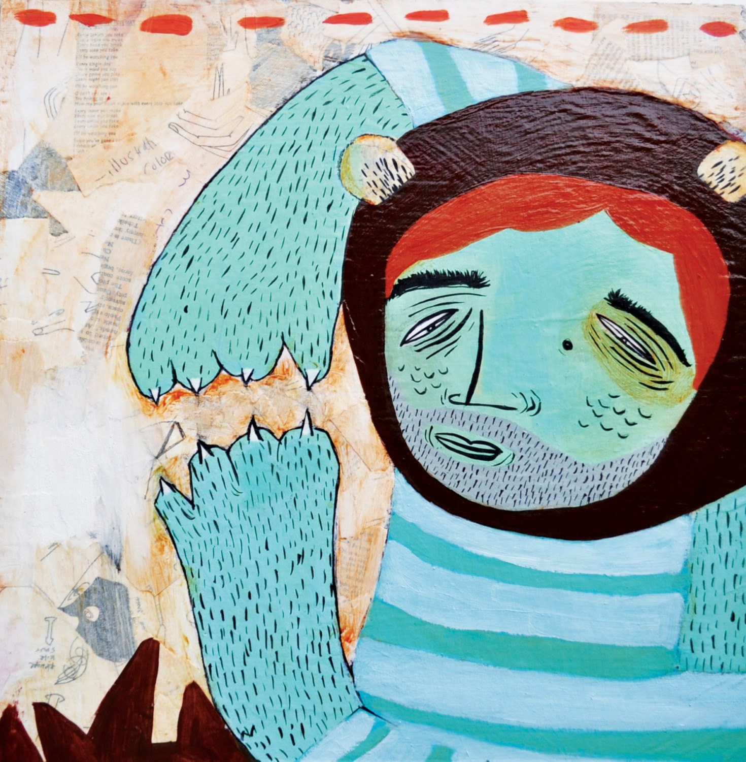 Booyah- Original mixed media painting