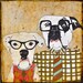 Dorks -mixed media print on wood