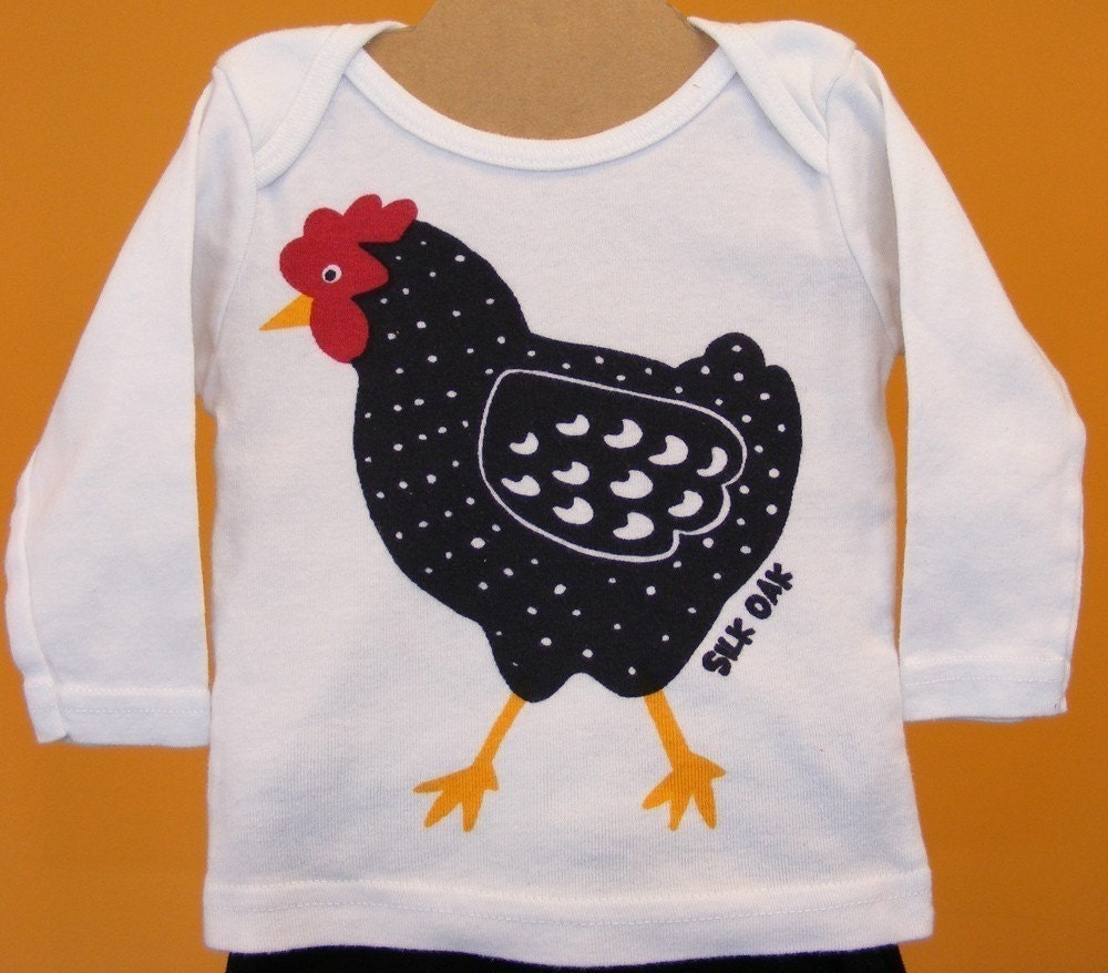 Dotty Chicken Long Sleeve Baby Tee