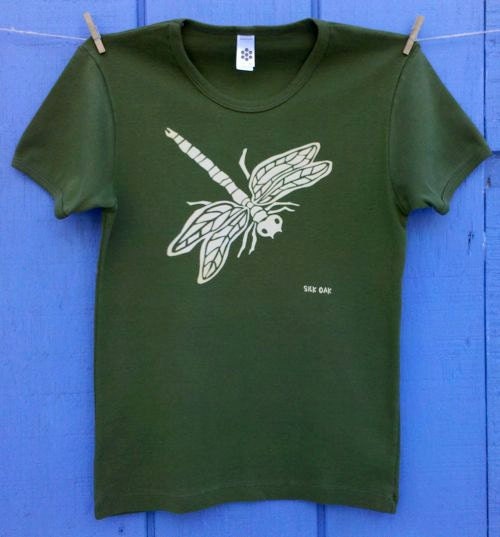Olive Dragonfly Women's Jersey Cotton Tee S-2XL