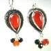 Red Agate earrings sterling silver and gemstone