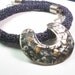 Purple Crochet Necklace with silver and gold Pendant