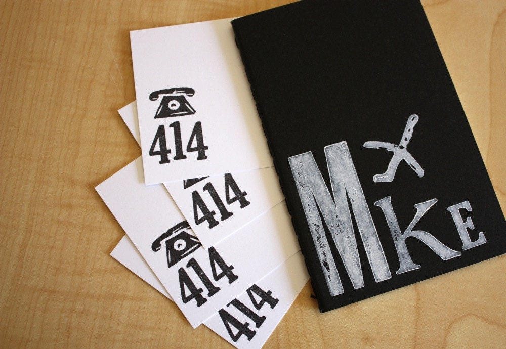 Milwaukee, WI - MKE - Black Jet Set Journal and 4 Area Code Notes