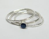 Sterling Silver and Sapphire Stacking Ring Combo