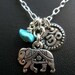 India Elephant OM and Genuine Turquoise Necklace Buddha Eat Pray Love Yoga 20% off use coupon code "grateful" during checkout