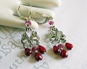 Floral Cascade Ruby Earrings