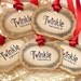 Red Christmas Tags - Vintage Style - Set of 5 - Twinkle Twinkle with Bright Red Ribbon 2012
