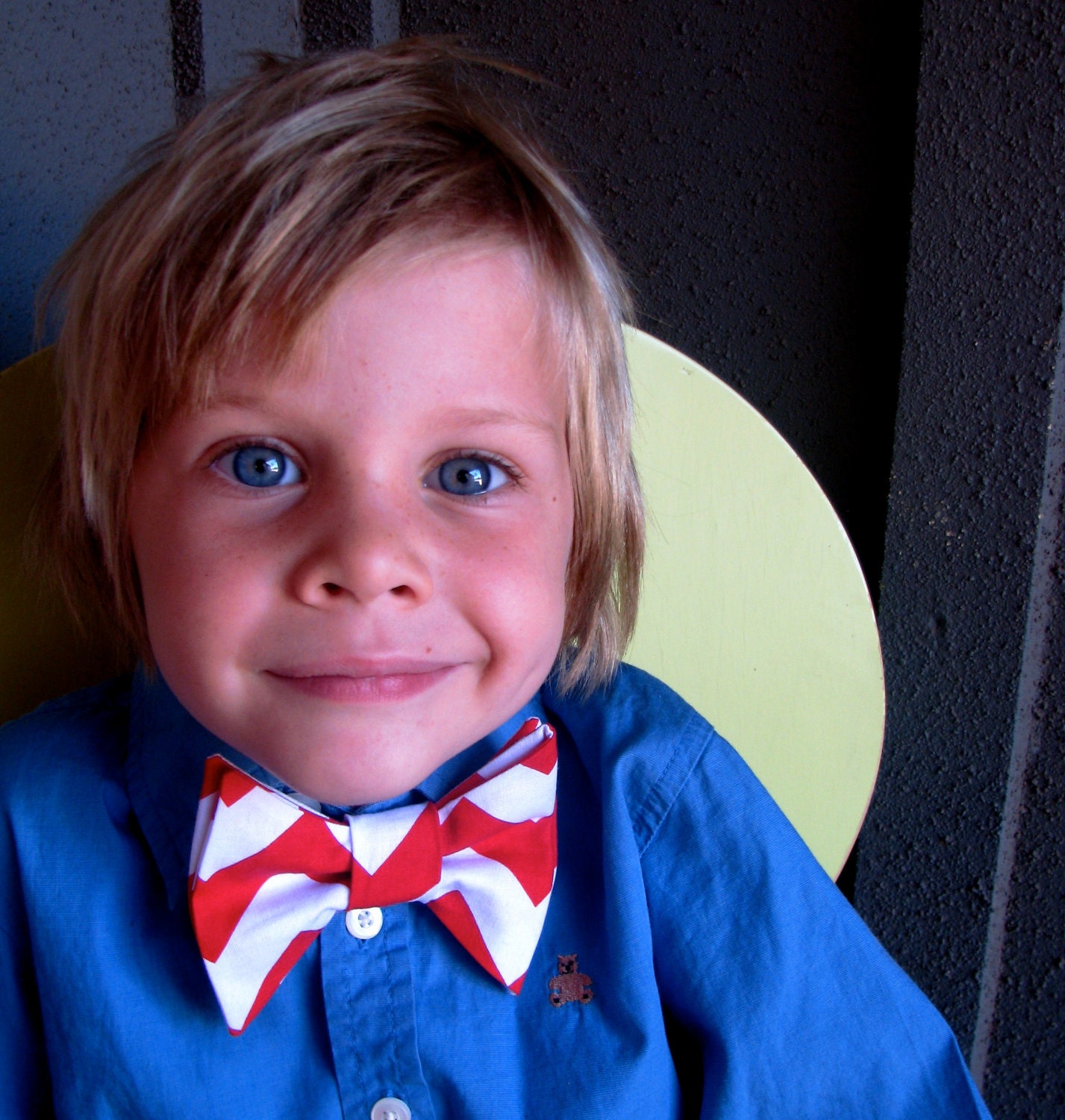 bowtie - bow tie boys red white chevron Christmas zigzag circus necktie birthday baby, toddler 12months 2T 3T 4T 5T 6