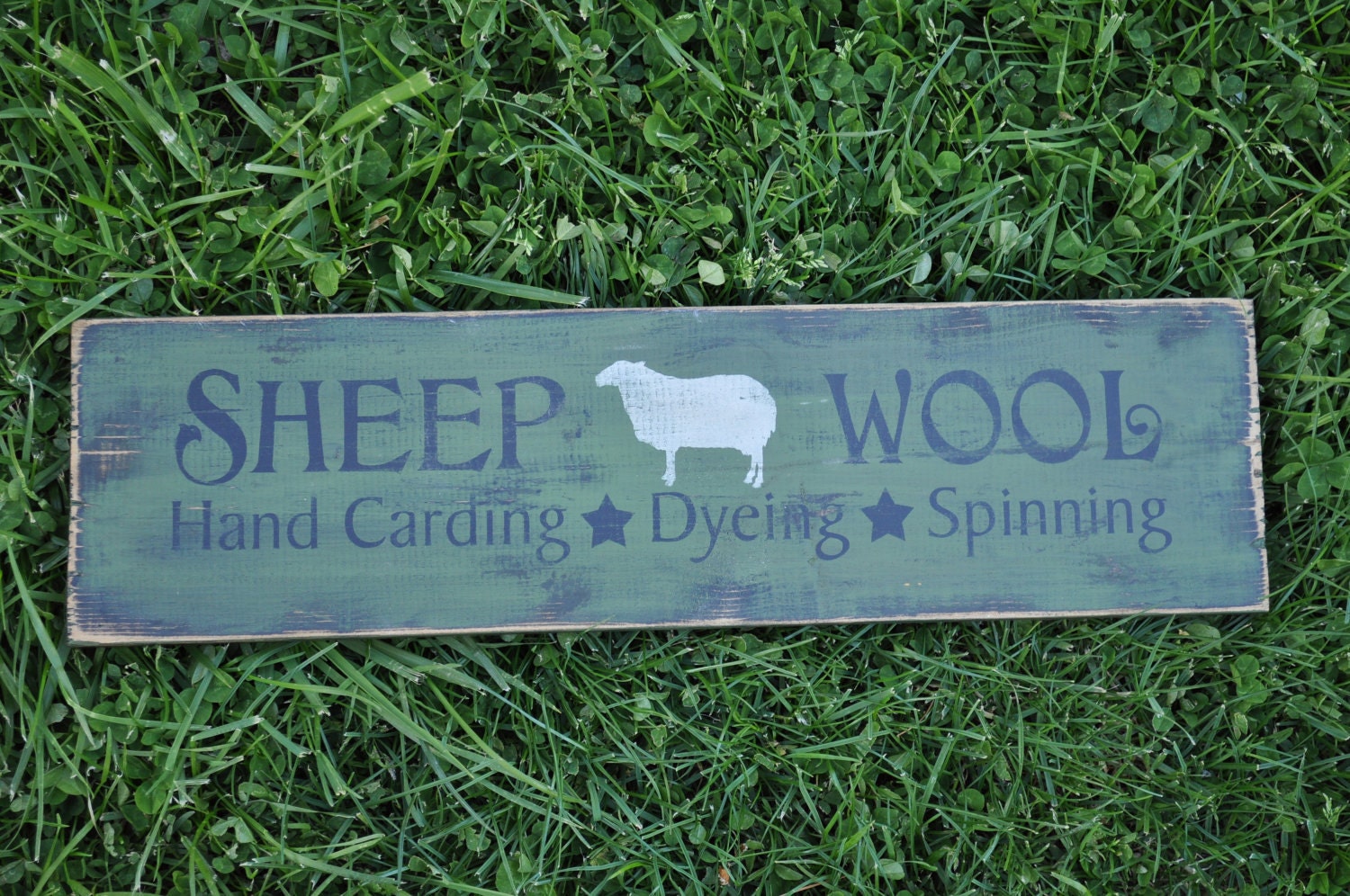 20" Primitive Wood Sign Sheep Wool Sage Over Lamp Black Rustic Home Decor