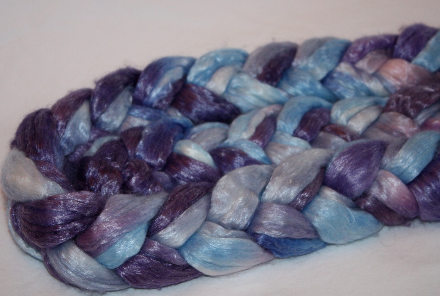Blueberry Merino Tencel Hand Dyed Combed Top 8 ounces Spinning Felting