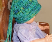 Crochet Child Hat, Vivid Blues Greens, Toddler Small, Soft and Cozy for the Noggin, Chemo Cap