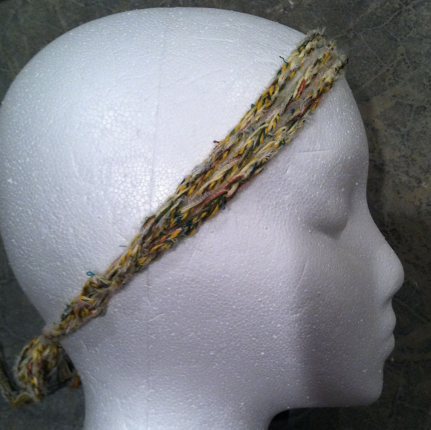 Crocheted Headband, Hair Tie Convertible Exercise Workout, Green Yellow Pink, or You Choose Color