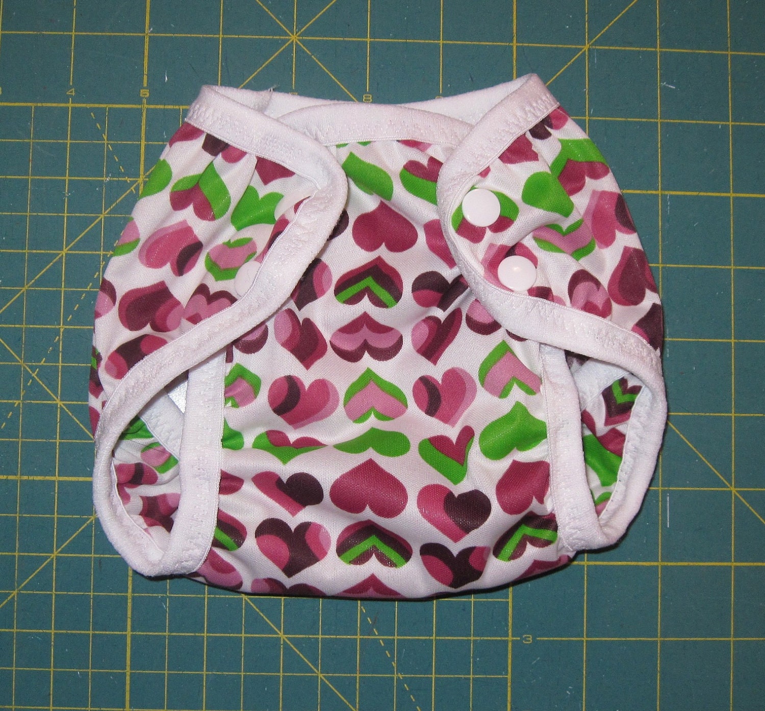 Colorful Hearts PUL Diaper Cover sizes XS to XL