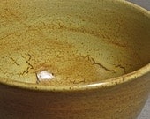 Speckled Ceramic Soup Bowl Mustard Green Yellow Brown