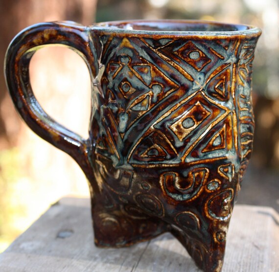 Ceramic Textured Mug / Coffee Mug / Clay by CeciCapenClayStudio