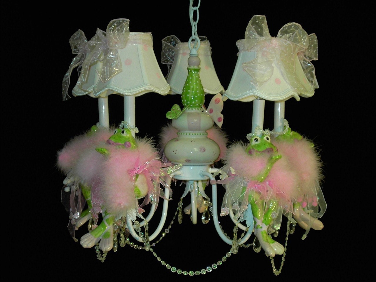 Pink Princess Frog Chandelier