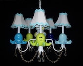 Whimsical Under The Sea Octopus Chandelier