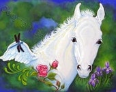 ACEO Pegasus Fantasy Horse Foal Limited Edition Art Print Summer Magic