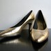 Metallic Golden Spike Heel 80s Glam Shoes