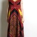 Vintage Tribal Dress Bright and Colorful Hippie Maxi Gown Large XL