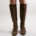 Vintage Salvatore Ferragamo Boots in Milk Chocolate Suede Leather - US size 6.5 narrow Western Heeled