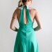 RESERVED - Vintage 1970s Mini Dress in Jade Green - Halter Style - Small Spring Summer Fashion