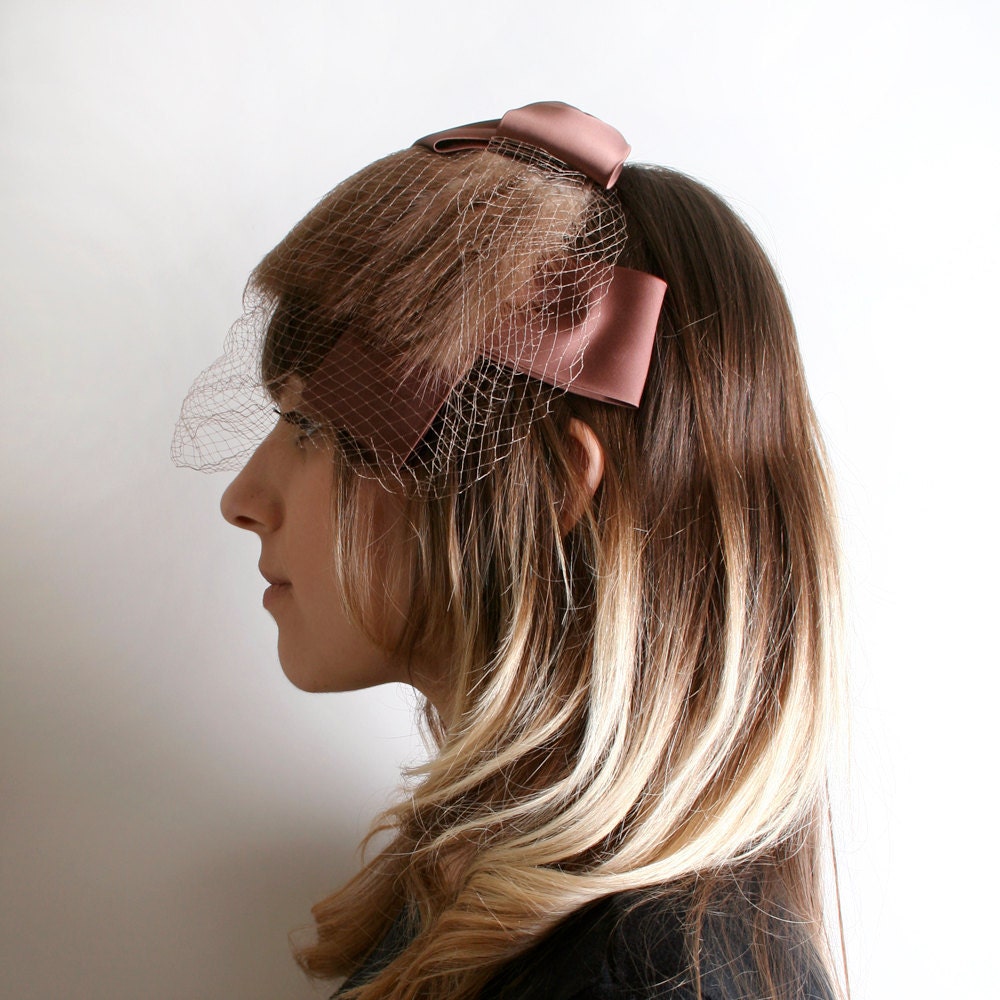 Fur Veil Hat - Choclate Brown Fur Bangs Cap