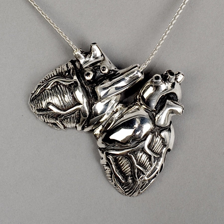 Anatomical Heart Locket- 28 inch chain