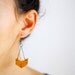 Minimalist Leather Chevron Earrings - Antique Tan - Vintage Oxidized Brass Chain
