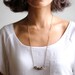 Geometric Square Pyrite Necklace - Antiqued Brass Chain