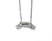 Tiny Banner Initial Bracelet