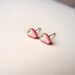 Strawberry Earring Studs - Tiny Strawberry Posts - Red White Green - Summer Fruit