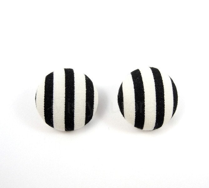 Stripes Black and White Earring Studs Geometric Free Shipping Etsy - Under 25