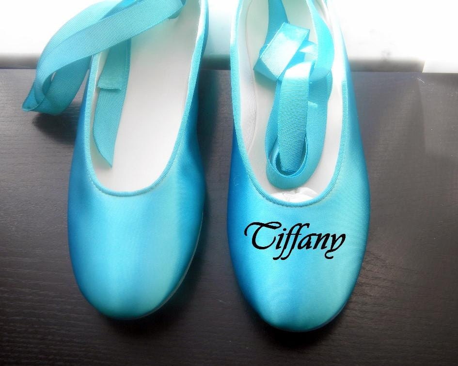 Wedding shoes Tiffany Blue  Ballerina Flats Personalized