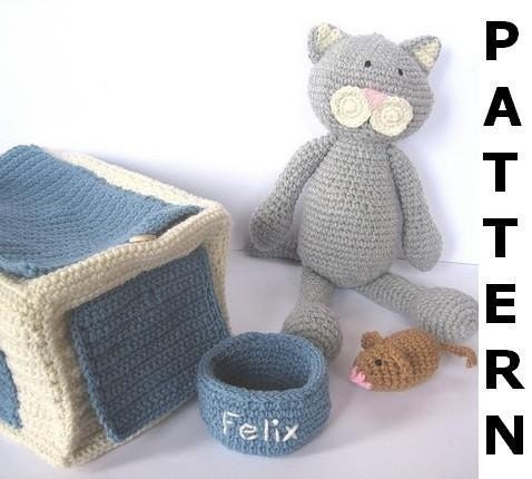 Pet Cat Crochet Pattern - finished items made from pattern may be sold