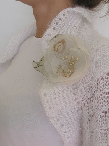 Knitted shrug-White-for spring-summer and fall wedding