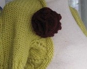 Hand knitted Lime green mohair  shrug,christmas
